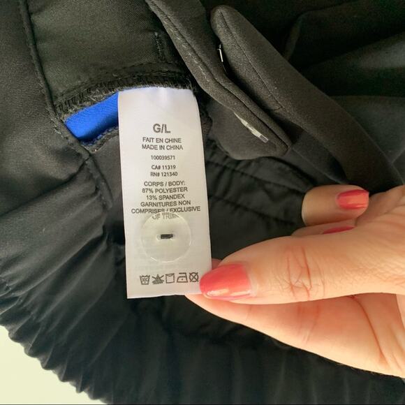 Dynamite Black and Electric Blue Side Striped Casual Pants Large - Picture 6 of 10